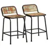 Image de Tabourets de bar lot de 2 46x35,5x70cm bois massif récupération