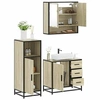 Image de Ensemble de meubles de salle de bain 3 pcs chêne sonoma, armoire de salle de bain, placard de salle de bain, meuble 3300986