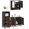 Image de Ensemble de meubles de salle de bain 3 pcs Chêne marron, armoire de salle de bain, armoire de rangement de toilette, 3301039