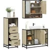 Image de Ensemble de meubles de salle de bain 3 pcs chêne sonoma