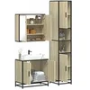 Image de Ensemble de meubles de salle de bain 3 pcs chêne sonoma, armoire de salle de bain, armoire de rangement de toilette, 3301066