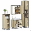 Image de Ensemble de meubles de salle de bain 4 pcs chêne sonoma, armoire de salle de bain, armoire de rangement de toilette, 3301196