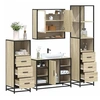 Image de Ensemble de meubles de salle de bain 4 pcs chêne sonoma, armoire de salle de bain, armoire de rangement de toilette, 3301301