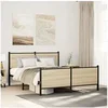 Image de Cadre de lit métal avec tête de lit et pied de lit 140x190 cm, lit double, meuble de chambre à coucher, lit d'invité, 3301360