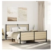 Image de Cadre de lit métal avec tête de lit et pied de lit 160x200 cm, lit double, meuble de chambre à coucher, lit d'invité, 3301363