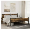 Image de Cadre de lit en métal sans matelas chêne fumé 160x200 cm 3301386