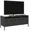 Image de Meuble TV noir 101,5x39x43,5 cm acier laminé à froid, support TV, buffet TV, armoire hifi, banc TV, armoire en métal, 851226
