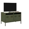 Image de Meuble TV vert olive 68x39x43,5 cm acier laminé à froid