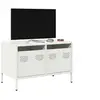 Image de Meuble TV blanc 68x39x43,5 cm acier laminé à froid, support TV, buffet TV, armoire hifi, banc TV, armoire en métal, 851237