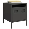 Image de Table de chevet noir 35x39x43,5 cm acier, armoire, armoire latérale, support de téléphone, table de chevet, mobilier 851244