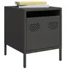 Image de Tables de chevet 2 pcs noir 35x39x43,5 cm acier, armoire, armoire latérale, support de téléphone, table de chevet 851245