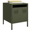 Image de Tables de chevet 2 pcs vert olive 35x39x43,5 cm acier, armoire, armoire latérale, support de téléphone, table de 851253