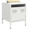 Image de Table de chevet blanc 35x39x43,5 cm acier, armoire, armoire latérale, support de téléphone, table de chevet, mobilier 851254