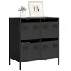 Image de Buffet noir 68x39x73,5 cm acier laminé à froid, meuble de rangement, meuble de rangement de cuisine, meuble de 851256