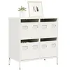 Image de Buffet blanc 68x39x73,5 cm acier laminé à froid, meuble de rangement, meuble de rangement de cuisine, meuble de 851261