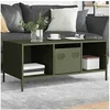 Image de Table basse vert olive 101,5x50x43,5 cm acier laminé à froid 851278