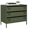 Image de Buffet vert olive 68x39x58,5 cm acier laminé à froid, meuble de rangement, meuble de rangement de cuisine, meuble de 851296