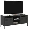 Image de Meuble TV noir 101,5x39x43,5 cm acier laminé à froid, support TV, buffet TV, armoire hifi, banc TV, armoire en métal, 851298