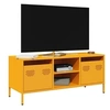Image de Meuble TV jaune moutarde 101,5x39x43,5 cm acier laminé à froid, support TV, buffet TV, armoire hifi, banc TV, armoire 851301