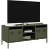 Image de Meuble TV vert olive 101,5x39x43,5 cm acier laminé à froid, support TV, buffet TV, armoire hifi, banc TV, armoire en 851302