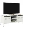 Image de Meuble TV blanc 101,5x39x43,5 cm acier laminé à froid, support TV, buffet TV, armoire hifi, banc TV, armoire en 851303