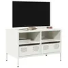 Image de Meuble TV blanc 68x39x43,5 cm acier laminé à froid