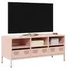 Image de Meuble TV rose 101,5x39x43,5 cm acier laminé à froid