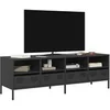 Image de Meuble TV noir 135x39x43,5 cm acier laminé à froid, support TV, buffet TV, armoire hifi, banc TV, armoire en métal, 851328