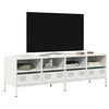 Image de Meuble TV blanc 135x39x43,5 cm acier laminé à froid