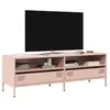 Image de Meuble TV rose 135x39x43,5 cm acier laminé à froid