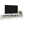 Image de Meuble TV blanc 202x39x43,5 cm acier laminé à froid, support TV, buffet TV, armoire hifi, banc TV, armoire en métal, 851351