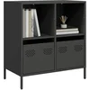 Image de Buffet noir 68x39x73,5 cm acier laminé à froid, meuble de rangement, meuble de rangement de cuisine, meuble de 851358