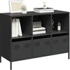 Image de Buffet noir 101,5x39x73,5 cm acier laminé à froid, meuble de rangement, meuble de rangement de cuisine, meuble de 851364