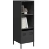 Image de Buffet haut noir 35x39x103,5 cm acier, armoire à livres, armoire à livres moderne, étagère à livres, étagère et 851376