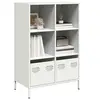 Image de Buffet haut blanc 68x39x103,5 cm acier, armoire à livres, armoire à livres moderne, étagère à livres, étagère et 851387