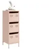 Image de Buffet haut rose 39x35x103,5 cm acier, armoire à livres, armoire à livres moderne, étagère à livres, étagère et 851401