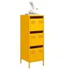 Image de Buffet haut jaune moutarde 39x35x103,5 cm acier, armoire à livres, armoire à livres moderne, étagère à livres, 851403