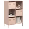 Image de Buffet haut rose 68x39x103,5 cm acier, armoire à livres, armoire à livres moderne, étagère à livres, étagère et 851407