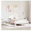 Image de Cadre de lit avec tiroirs blanc 140x190 cm bois de pin massif, sommier, cadre de lit double, cadre de lit en bois 3301429