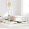 Image de Cadre de lit avec tiroirs blanc 100x200 cm bois massif de pin, sommier, cadre de lit simple, cadre de lit en bois 3301433