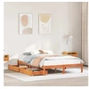Image de Cadre de lit avec tiroirs cire marron 140x200cm bois pin massif, sommier, cadre de lit double, cadre de lit en bois 3301454