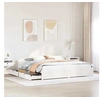 Image de Cadre de lit avec tiroirs blanc 160x200 cm bois massif de pin, sommier, cadre de lit double, cadre de lit en bois 3301693