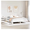Image de Cadre de lit blanc 180x200 cm bois de pin massif, meuble de chambre à coucher, sommier, lit en bois, lit, lit double, 3301702