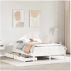 Image de Cadre de lit blanc 140x190 cm bois de pin massif, meuble de chambre ï¿½ coucher, sommier, lit en bois, lit, lit double, 3301723