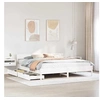 Image de Cadre de lit avec tête de lit blanc 160x200 cm bois pin massif, meuble de chambre à coucher, sommier, lit en bois, 3301744