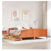 Image de Cadre de lit et tête de lit cire marron 180x200 cm bois de pin, lit, lit, lit double, meuble de chambre à coucher, 3301781
