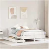 Image de Cadre de lit avec tête de lit blanc 120x190 cm bois pin massif, meuble de chambre à coucher, sommier, lit en bois, 3301840