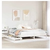 Image de Cadre de lit et tête de lit blanc 180x200 cm bois de pin massif, meuble de chambre à coucher, sommier, lit en bois, 3301858