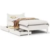 Image de Cadre de lit avec tiroirs blanc 75x190 cm bois de pin massif, sommier, cadre de lit simple, cadre de lit en bois 3301930