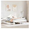 Image de Cadre de lit avec tiroirs blanc 120x190 cm bois pin massif, sommier, cadre de lit double, cadre de lit en bois massif 3301937